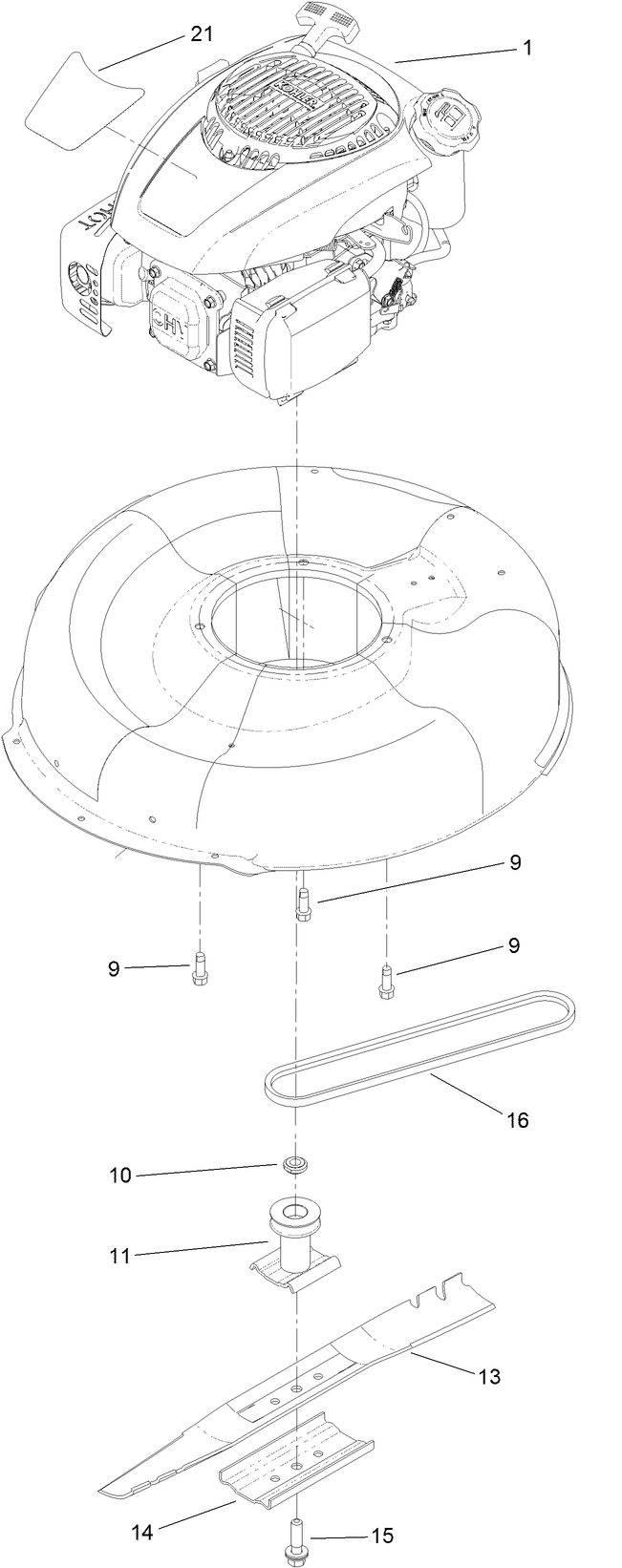 Engine Assembly Diagram and Parts List for 10732 (316000001-316999999)(2016) Lawn Boy Lawn Mower